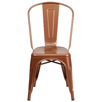 Copper Elegance Stackable Metal Indoor-Outdoor Chair
