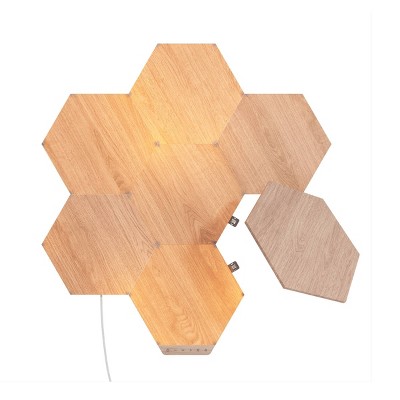 Nanoleaf 7 Panels Wooden Hexagon Smarter Kit LED Light Bulbs