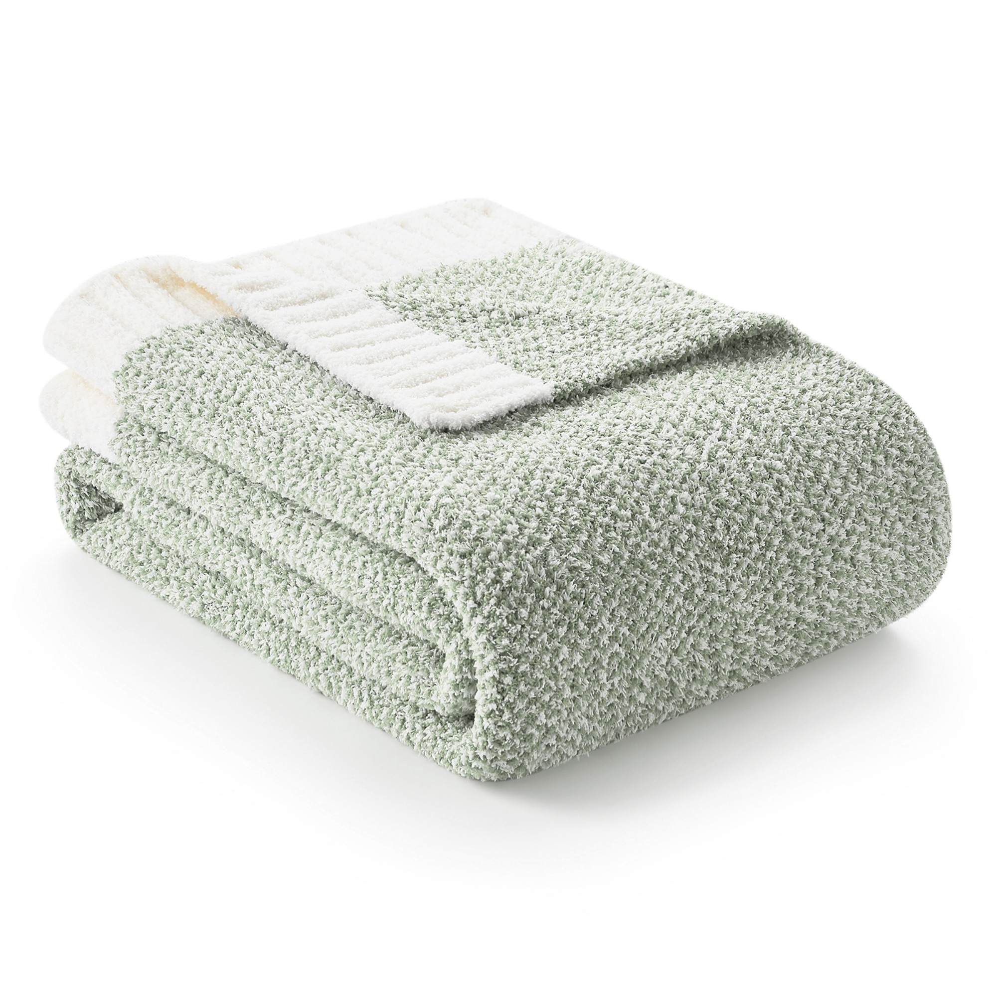 Soft Knit Throw Blanket Cozy Reversible Bedding Blankets Snuggle Sac,Sage Green(Throw XL)