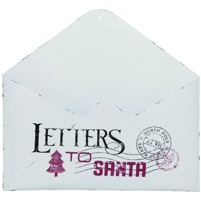 Transpac Metal 16 in. White Christmas Mail Box