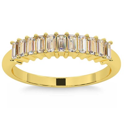 Pompeii3 1/2Ct Baguette Diamond Wedding Anniversary Ring Stackable Band Gold Lab Created
