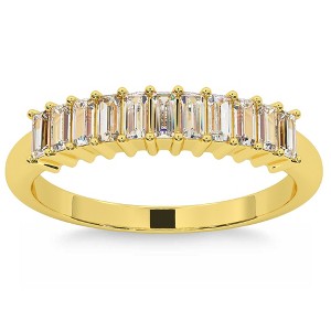 Pompeii3 1/2Ct Baguette Diamond Wedding Anniversary Ring Stackable Band Gold Lab Created - 1 of 2
