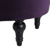 Dawn Tufted Round Ottoman Nailhead Accents, Purple Velvet - 3 of 4