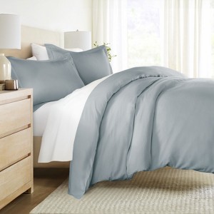 Cotton Duvet Cover Set & Insert 4PC Bundle, 300TC Sateen Vintage Washed Duvet Set with Down Alternative Comforter, All Season Bedding - Becky Cameron - 1 of 4