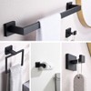 Itopfox 5 Piece Matte Black Bathroom Hardware Set 16 Inch Towel Bar SUS304 Stainless Steel Wall Mounted Kit with Towel Ring Hooks - 2 of 4