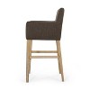 CAVINAS Contemporary Upholstered Counter Stool with Rounded Armrests and Rubberwood Frame - 3 of 4