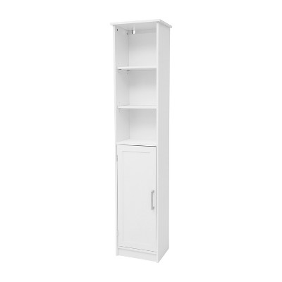 Flash Furniture Vega Freestanding Linen Tower Storage Cabinet With ...