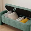 CAVINAS Oval Storage Ottoman Bench, 3D Lamb Fleece Fabric Bench with Large Storage Space, Ottoman Foot Rest for the Living Room, Entryway and Bedroom - 3 of 4