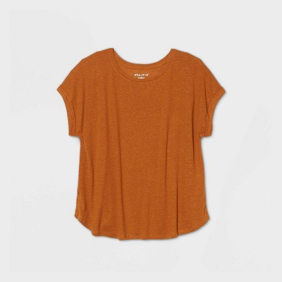 bright orange plus size tops