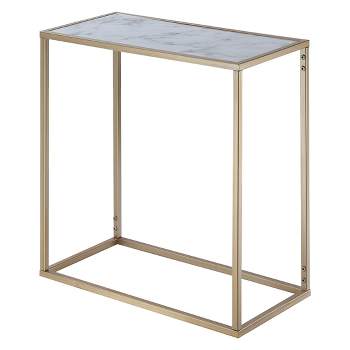 Gold Coast Faux Marble Chairside Table Faux Marble/Gold - Breighton Home