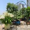 Metal Garden Arch L42.24'' x W17.52'' x H85.82'' Climbing Plants Support Rose Arch Outdoor Black - 4 of 4