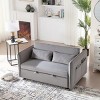 Modern 55" Convertible Velvet Sleeper Sofa Bed with Adjustable Backrest, Compact Pull-Out Loveseat for Small Apartments or Offices–The Pop Home - 2 of 4