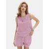 EXLURA Women's Summer 2 Piece Outfits Sleeveless Tank Top Matching Shorts Sets Cotton Striped Sweatsuits Vacation Beach 2025 - 2 of 4