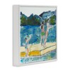Stupell Industries Kids on Swimming Dock Abstract Framed Giclee Art, White, 24" x 24" - 2 of 4