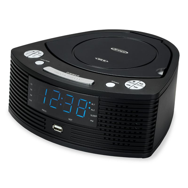 JENSEN JCR-390 Stereo CD Player with AM/FM Digital Dual Alarm Clock Radio, 1 of 7