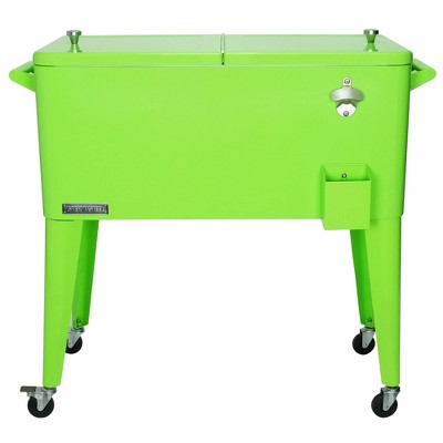 80qt Portable Rolling Patio Cooler - Lime - Permasteel