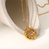 Clotth Women’s Gold-Tone Vintage Necklace – Stylish Pendant, Easy Clasp & Tarnish-Free | Gifts for Her, Office, Parties,Circle - 3 of 4
