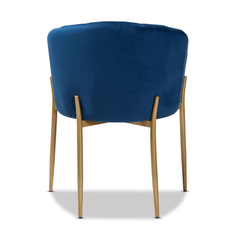 Ballard Velvet Fabric Upholstered Metal Dining Chair - Baxton Studio, 5 of 12