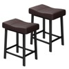 24" Bar Stools Set of 2 – Kitchen Island Seating with Metal Frame & Bonded Leather Upholstery - 2 of 4