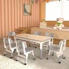 Height Adjustable Kids Table & 6 Chair Set: Graffiti Desktop w/ Non-Slip Legs, Toddler Activity Desk for Ages 2-10 - 2 of 4
