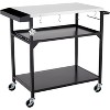 Outdoor Grill Cart Table with 3 Shelves, Pizza Oven Stand, BBQ Kitchen Food Prep Table, Black Stainless Steel - 2 of 4