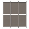 vidaXL 3-Panel Fabric Room Divider - Ideal for Privacy and Sunblock, Easy Assembly, Durable Iron Frame - Anthracite, Measures 59.1"x70.9" - 3 of 4