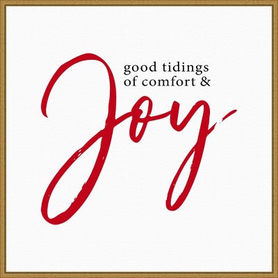 22" x 22" Tidings of Comfort and Joy Framed Wall Canvas - Amanti Art