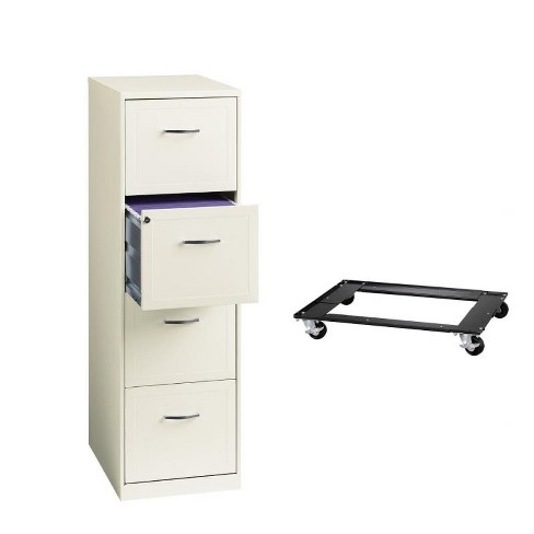 Steel 4 Drawer Vertical File Cabinet And Commercial Cabinet Dolly