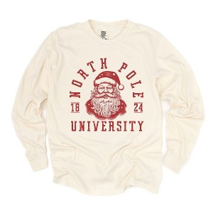 Simply Sage Market Women's North Pole Santa 1824 Long Sleeve Garment Dyed Tee - 1 of 2