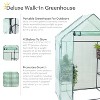Sunnydaze Outdoor Portable Tiered Growing Rack Deluxe Walk-In Greenhouse with Roll-Up Door - 4 Shelves - Green - 4 of 4