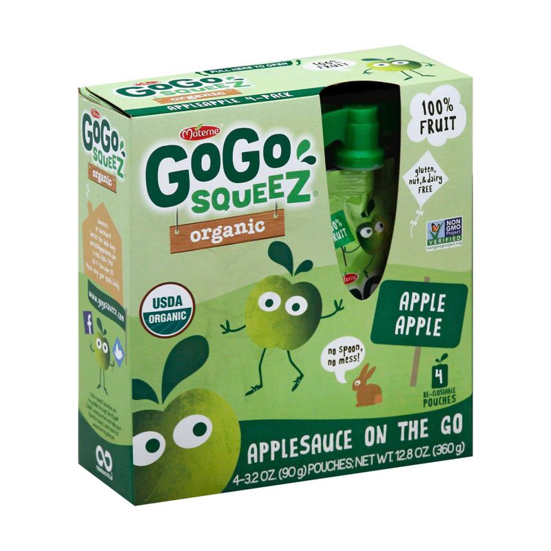 Gogo Squeez Organic Applesauce on the Go - Case of 12/4 packs, 3.2 oz, 2 of 8