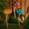Evergreen 12.5"H Glow in the Dark Mushroom Plant Pick, Yellow Garden and Yard Decor - 2 of 2