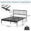 Whizmax Queen Bed Frame---Metal Platform Mattress Foundation with Headboard,Black - 2 of 4