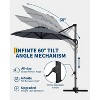 10FT Outdoor Cantilever Umbrella Patio Umbrella with Base Included Market Sun Shade Windproof Offset Umbrella with 360-Degree Rotation - 3 of 4