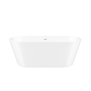 Cesicia 59 in-L  x 28 in-W  x 21 in-H Glossy White Dual Ended Freestanding Soaking Bathtub - 1 of 4