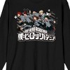 My Hero Academia Students Running On Logo Crew Neck Long Sleeve Black Adult Tee - 2 of 3