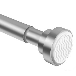 LunaLulinlk Swivel Shower Curtain Rod 31-50 inches Adjustable Silver Spring Tension Shower Rod - 1 of 4