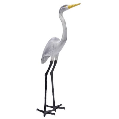 43" Aluminum Great Egret Outdoor Garden Statue White Painted Finish - Achla Design