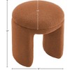 Meridian Furniture,Bowen Saddle Faux Shearling Teddy Fabric Ottoman/Stool - 3 of 4
