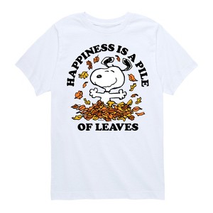 Boys' - Peanuts - Happiness Is A Pile Of Leaves Short Sleeve Graphic T-Shirt - 1 of 4