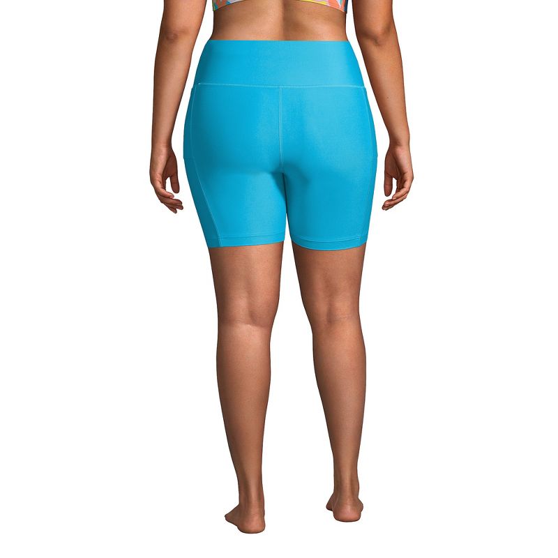 Lands' End Women's Chlorine Resistant High Waisted 6" Bike Swim Shorts with UPF 50, 2 of 5