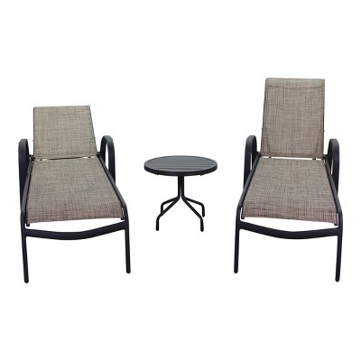 Courtyard Casual Santa Fe 3 pc Chaise Lounge Set  Includes one 20" End Table and two Chaise Loungers