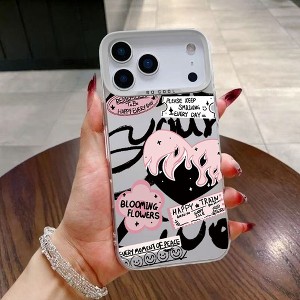 HTUTWOO iPhone 17 Series Phone Case, Graffiti Alphabet Design, Girly Aesthetic Cartoon Pattern, Drop Proof, for iPhone 17, 17 Pro, 17 Pro Max, 17 Air - 1 of 4