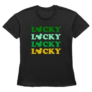Women's Mickey & Friends Lucky Stack T-Shirt - 1 of 3