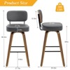 Bekrvio 26"/29” Swivel Bar Stools Set of 3, Upholstered Faux Leather Barstools with Back, Bar Chairs Island Stools for Kitchen Counter - 4 of 4