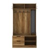 NicBex Hall Tree with Bench and Storage Drawers Coat Rack with 4 Open Dividers, 6 Hooks and Pegboard for Entryway, Living room - 3 of 4