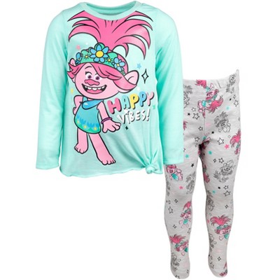 DreamWorks Trolls Poppy Toddler Girls T-Shirt and Capri Leggings Outfit Set  Pink / Multicolor 4T 