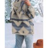 Imily Bela Womens Casual Aztec  Half Zip Up Hoodie Oversized Long Sleeve Ethnic Hooded Pullover - 3 of 3