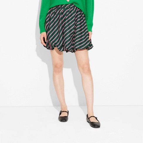 Adult Wicked Striped Bubble Graphic Mini Skirt Green Target