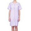Ezi Women's Short Sleeve Snap-Front Plaid Seersucker Cotton-Rich House Coat - 2 of 4